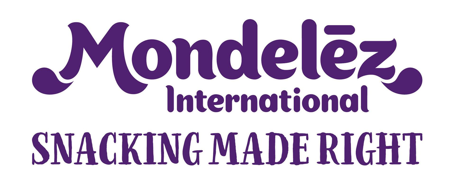 Mondelez logo with Snacking Made Right signature